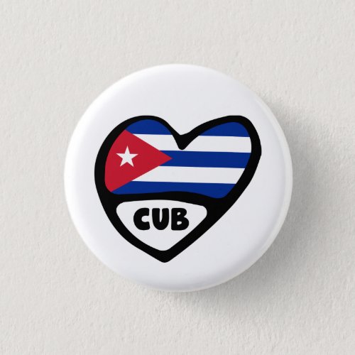 Cuba Country Code Flag Heart Pin Badge