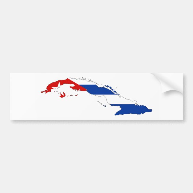 cuba country flag map shape silhouette bumper sticker (Front)