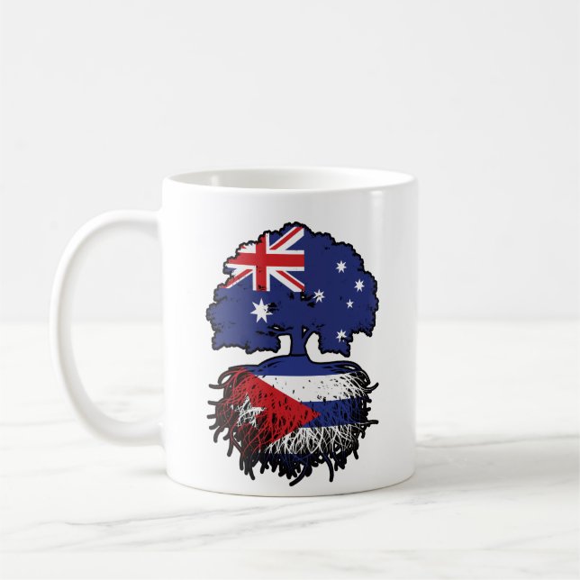 Cuba Cuban Australian Australia Tree Roots Flag Coffee Mug (Left)
