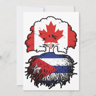 Cuba Cuban Canadian Canada Tree Roots Flag Invitation