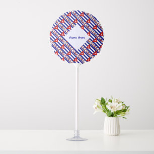 Cuba Cuban Flag Dark Blue Tiles Blue Personalized  Balloon