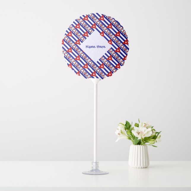 Cuba Cuban Flag Dark Blue Tiles Blue Personalized  Balloon (In SItu)