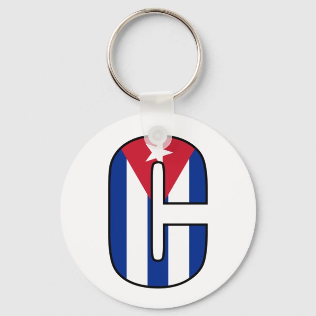 Cuba Cuban Flag Keychain (Front)
