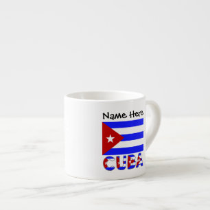 Cuba Cuban Flag Light Blue Personalized Espresso Cup