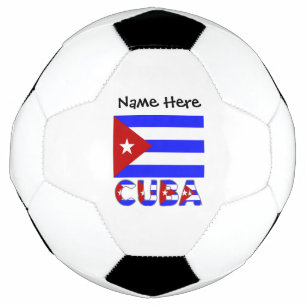 Cuba Cuban Flag Light Blue Personalized Name Soccer Ball