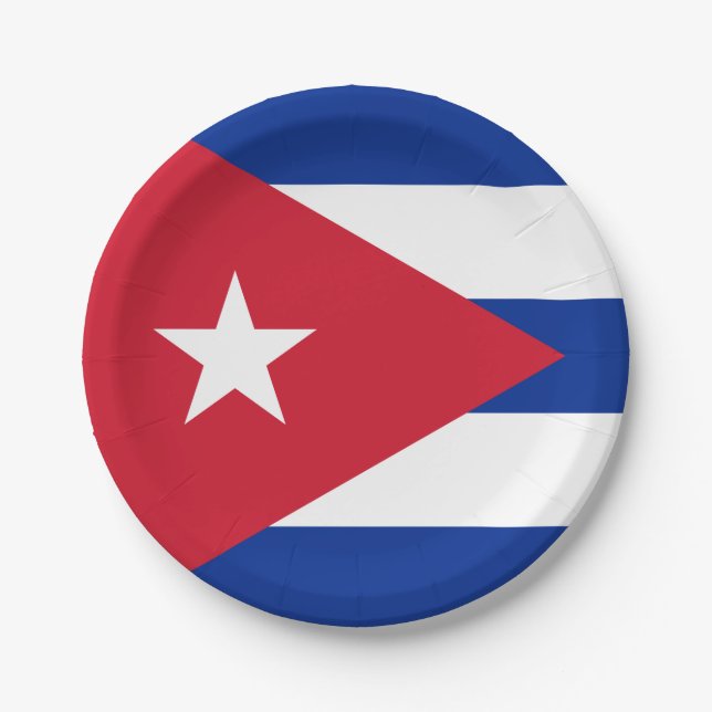 Cuba (Cuban) Flag Paper Plates (Front)