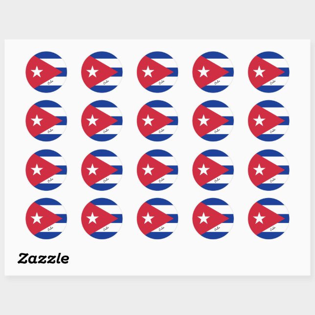 Cuba & Cuban flag patriots, holiday / sports Classic Round Sticker (Sheet)