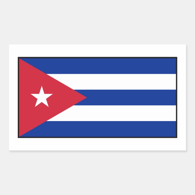 Cuba – Cuban Flag Rectangular Sticker (Front)