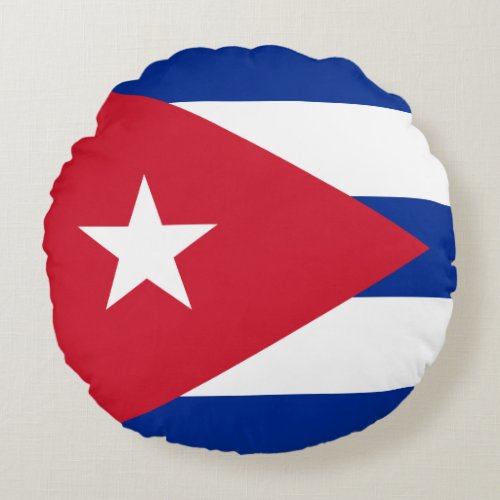 Cuba Cuban Flag Round Pillow