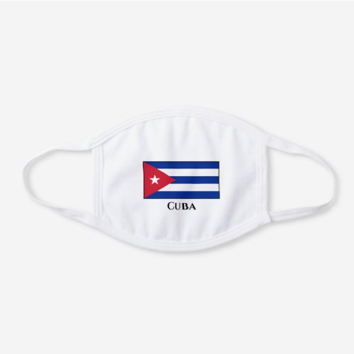 Cuba Cuban Flag White Cotton Face Mask