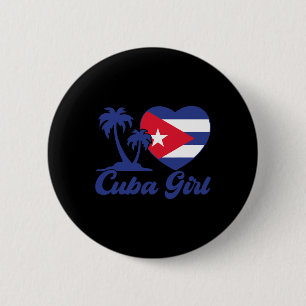 Cuba- Cuban Girl Flag Cubanita Hispanic Heritage K Button