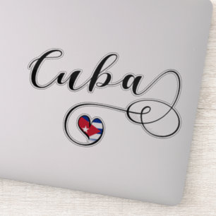 Cuba Cuban Heart Flag Sticker