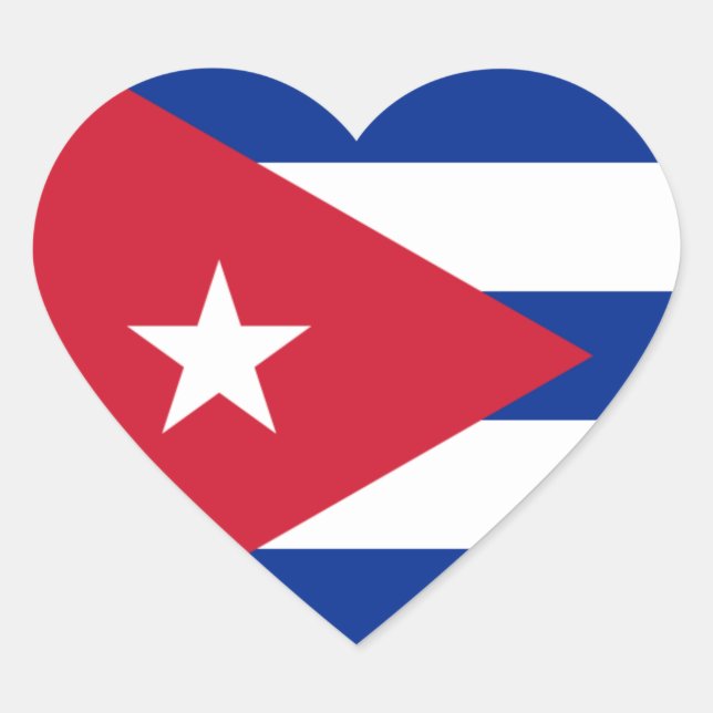 Cuba/Cuban Heart Flag Sticker (Front)