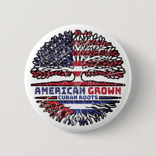 Cuba Cuban US American USA United States Tree Button