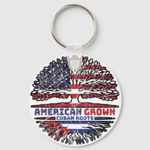 Cuba Cuban US American USA United States Tree Keychain