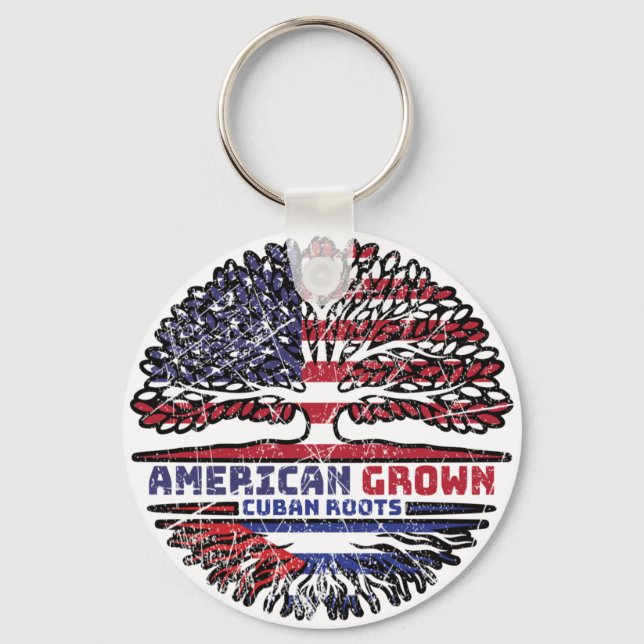 Cuba Cuban US American USA United States Tree Keychain (Front)