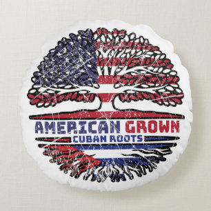 Cuba Cuban US American USA United States Tree Round Pillow