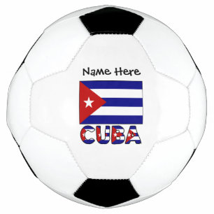 Cuba Dark Blue Cuban Flag Black Personalizatio Soccer Ball