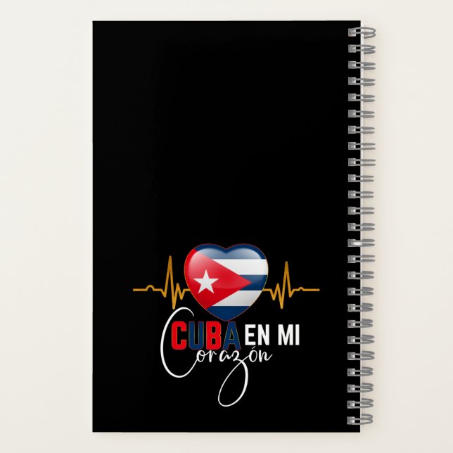 Cuba en Mi corazon Caribbean Cubano Cubana  Notebook (Back)