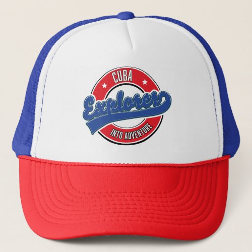 Cuba explorer into adventure logo classic round st trucker hat