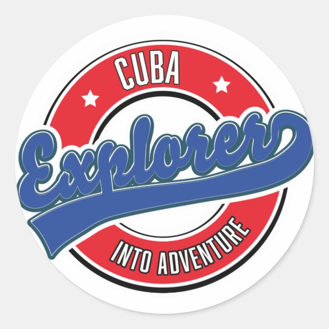 Cuba explorer into adventure logo classic round sticker (Front)