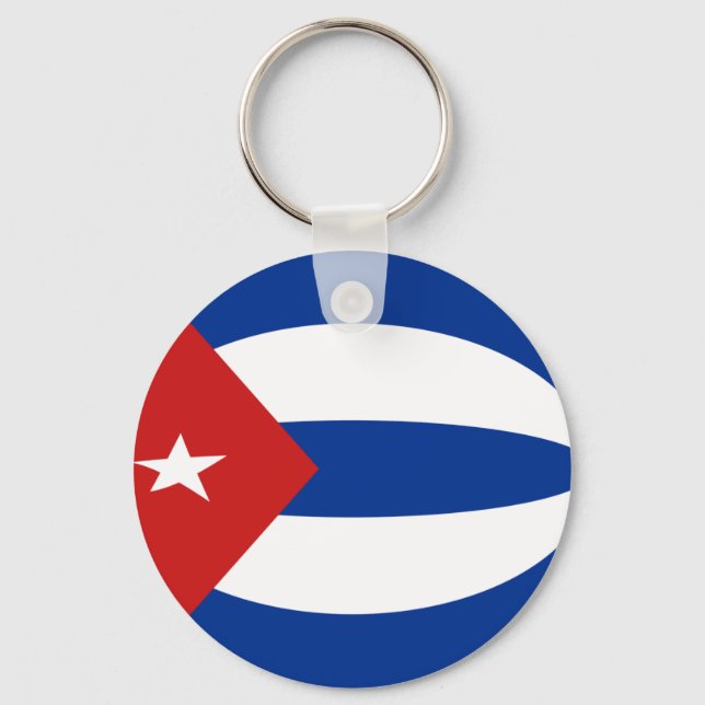 Cuba Fisheye Flag Keychain (Front)