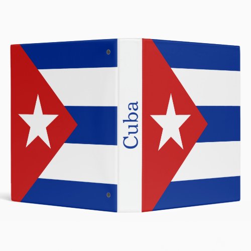 Cuba Flag 3 Ring Binder