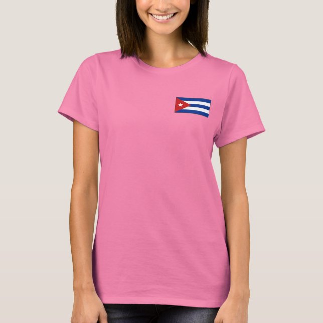 Cuba Flag and Map dk T-Shirt (Front)