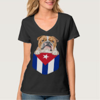 Cuba Flag Bulldog Dog In Pocket