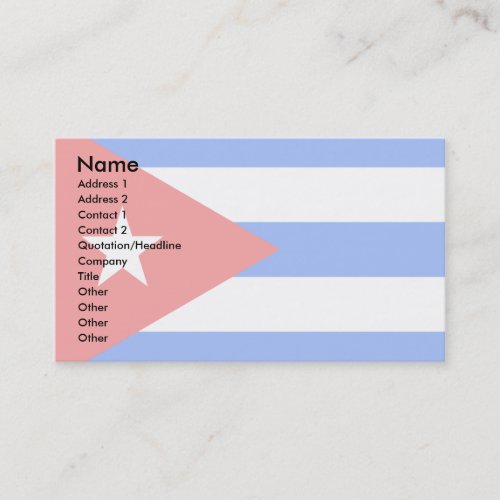 Cuba Flag Business Card