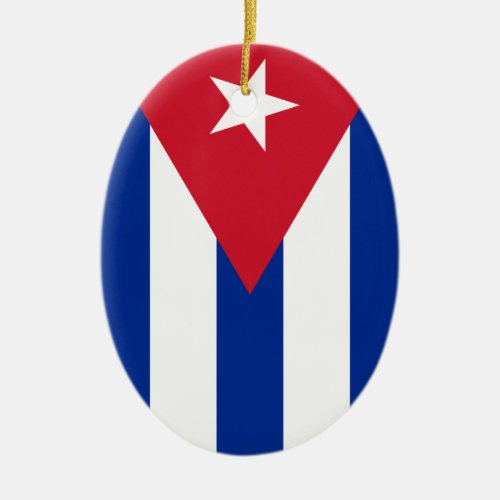 Cuba Flag Ceramic Ornament