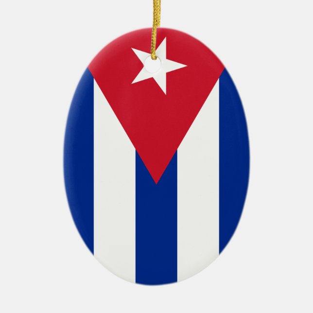 Cuba Flag Ceramic Ornament (Front)