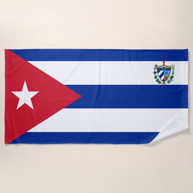 Cuba flag-coat of arms   beach towel (Front)