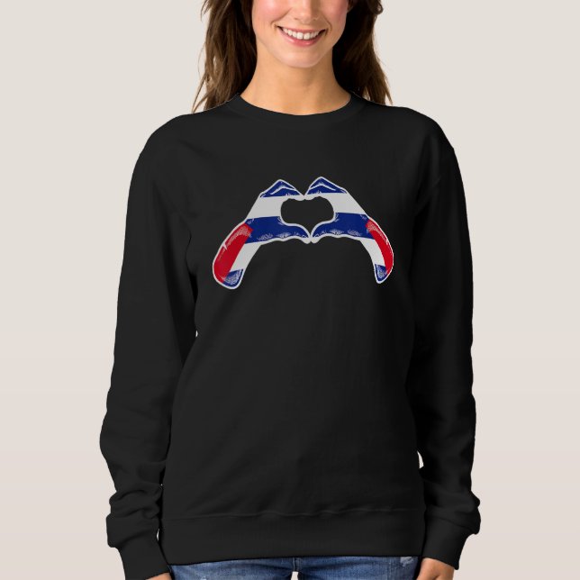 Cuba Flag Cuban Heart Sweatshirt (Front)
