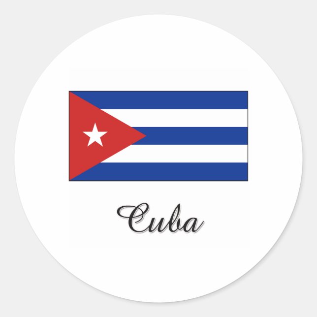 Cuba Flag Design Classic Round Sticker (Front)