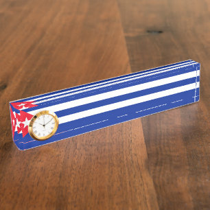 Cuba flag desk name plate