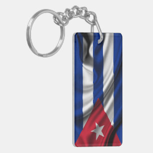 Cuba Flag Fabric Keychain