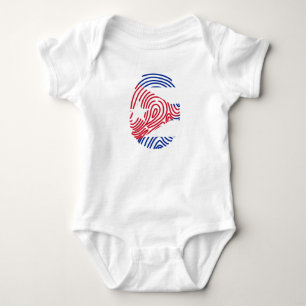 Cuba Flag Fingerprint Baby Bodysuit