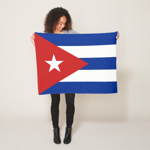 Cuba Flag Fleece Blanket