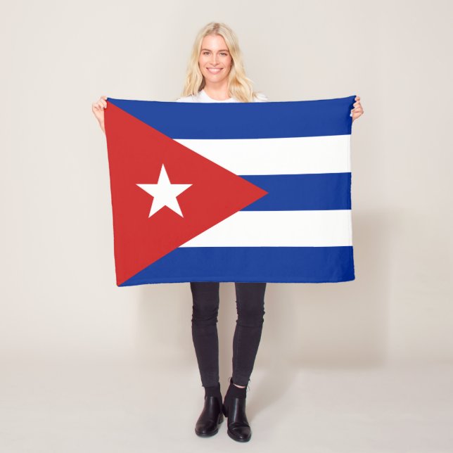 Cuba Flag Fleece Blanket (In Situ)