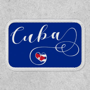 Cuba Flag Heart, Cuban Heart Flag Patch