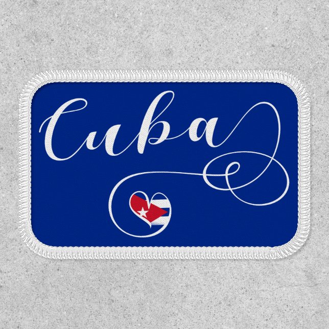 Cuba Flag Heart, Cuban Heart Flag Patch (Front)