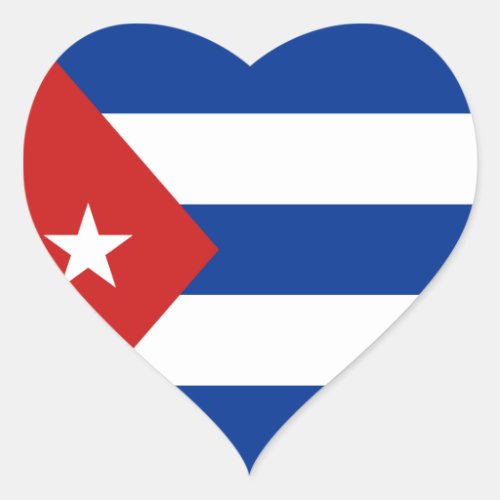 Cuba Flag Heart Sticker