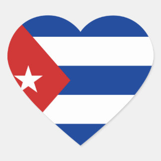 Cuba Flag Heart Sticker