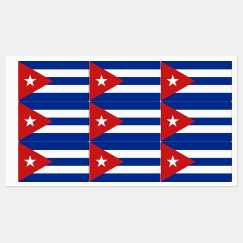 Cuba Flag Labels