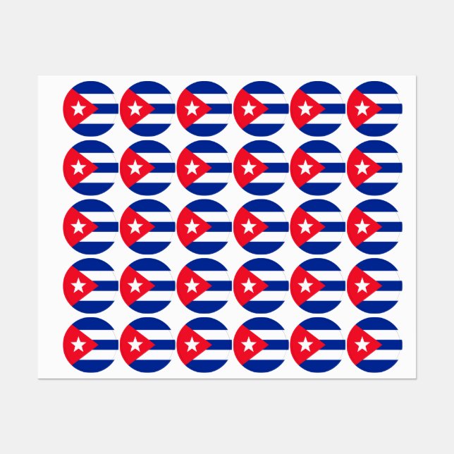 Cuba flag labels (Sheet)