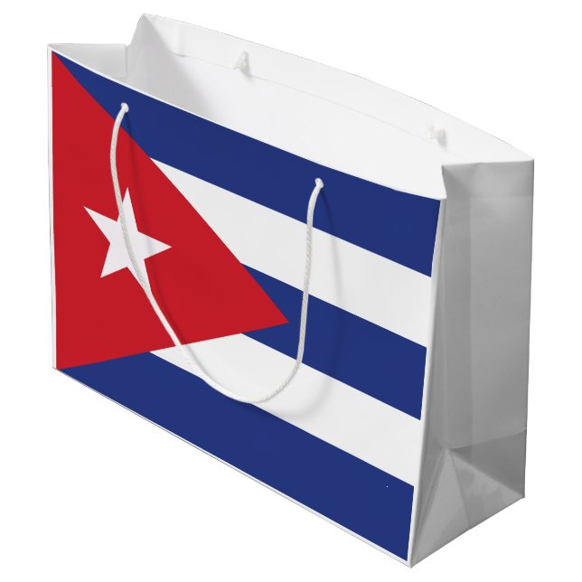 Cuba Flag Large Gift Bag (Back Angled)