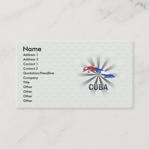 Cuba Flag Map 2.0 Business Card Templates