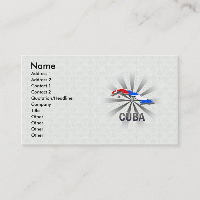 Cuba Flag Map 2.0 Business Card (Front)