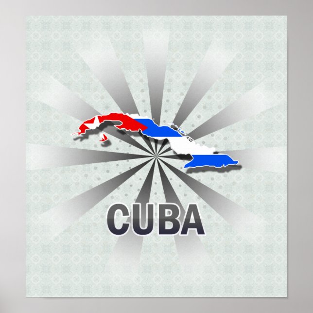 Cuba Flag Map 2.0 Poster (Front)